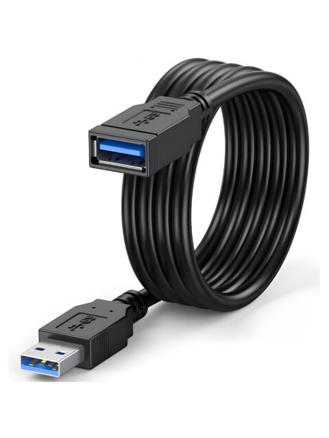 1.5M USB Extension Cable for PC, TV Connect, USB 2.0 Extender, Black