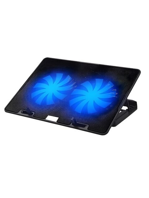 Laptop Cooling Pad | Laptop Cooler Stand | USB Powered with Blue Lights 2 Adjustable Viewing Angles Compatible for MacBook, Lenovo,Dell & Other laptops 10 to 15.6-Inch (Black)