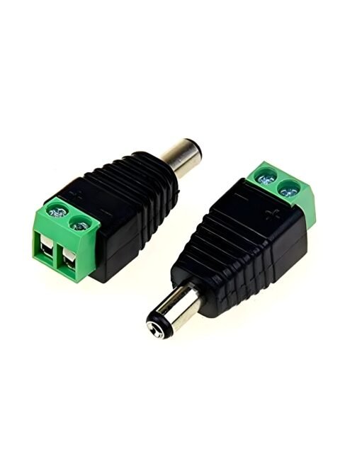 DC Pin Connectors Screw Type (Green) for CCTV Camera