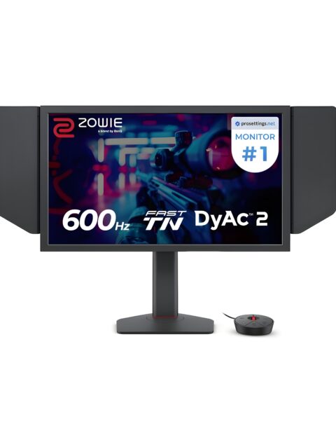 BenQ Zowie XL2586X+ 24.1 New Fast TN 600Hz Gaming Monitor, DyAc 2, 1080p, Auto Game Mode by XL Setting to Share, Height Adjustment Powered by Industrial-Grade Bearing Design, S Switch, Shielding Hood