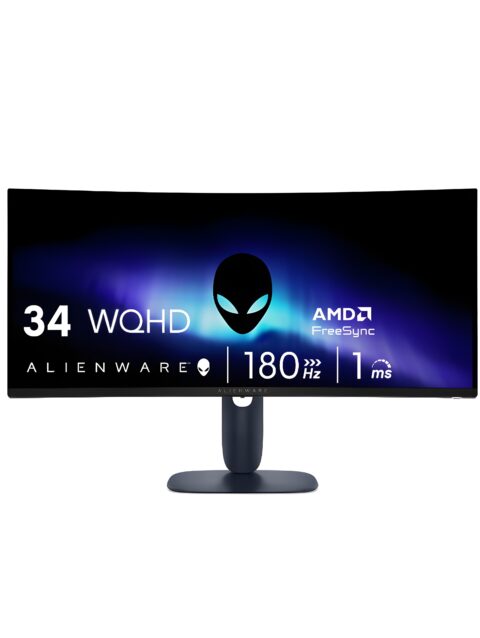Alienware 34 Curved Gaming Monitor – AW3425DWM - 34-inch WQHD 180Hz 1ms Display, 1500R, AMD FreeSync Premium, VESA AdaptiveSync.