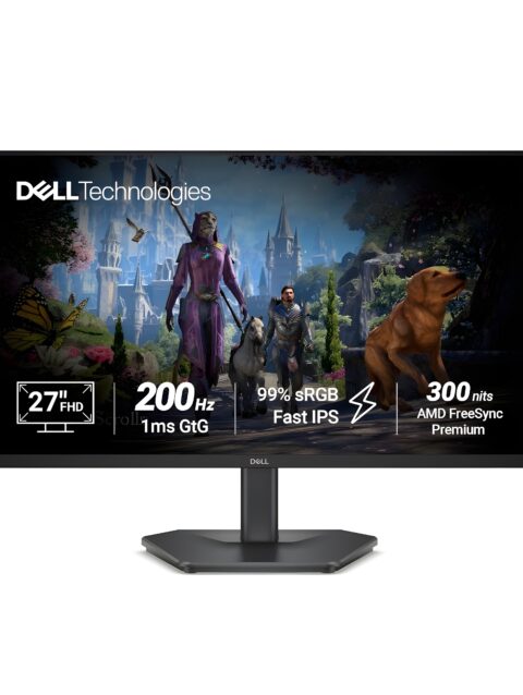 Dell SE2725HG 27" FHD IPS Gaming Monitor, 200Hz Refresh, 3side narrow bezels, 1ms GtG, AMD FreeSync Premium, HDR 10, 300nits, 1000:1 Contrast, 99% Srgb, Tilt, 2*HDMI 2.1 TDMS(supports HDMI VRR),DP 1.4