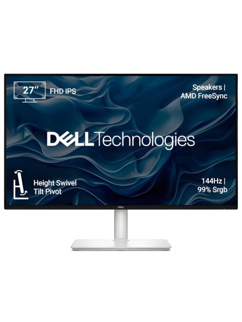 Dell S2725HSM 27"/68.58cm FHD Monitor, 144Hz Refresh Rate, IPS Panel, 1ms Response, Flicker-free, Contrast 1500:1, 2xHDMI, Built-in 6W Dual Speakers,