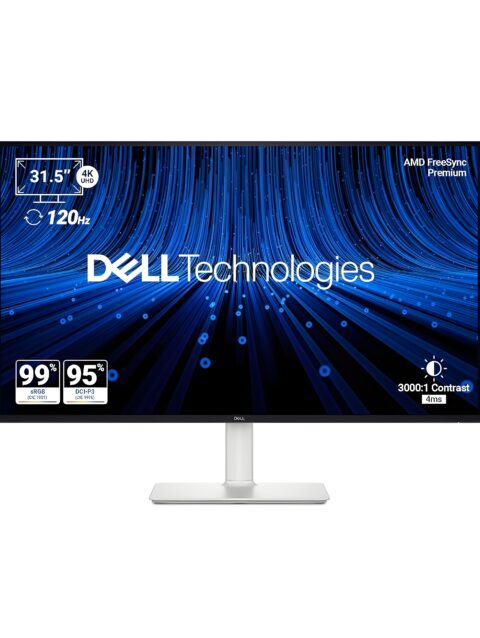 Dell S3225QS 31.5" 4K UHD Monitor|VA 120 Hz|99% SRGB, 95% DCI-P3|4ms (Extreme)|3000:1 Contrast| 300 cd/m2 Brightness|AMD FreeSync Premium| |Dual 5W Speakers|HDMI *2, DP 1.4| HDR10|Height Tilt Slant