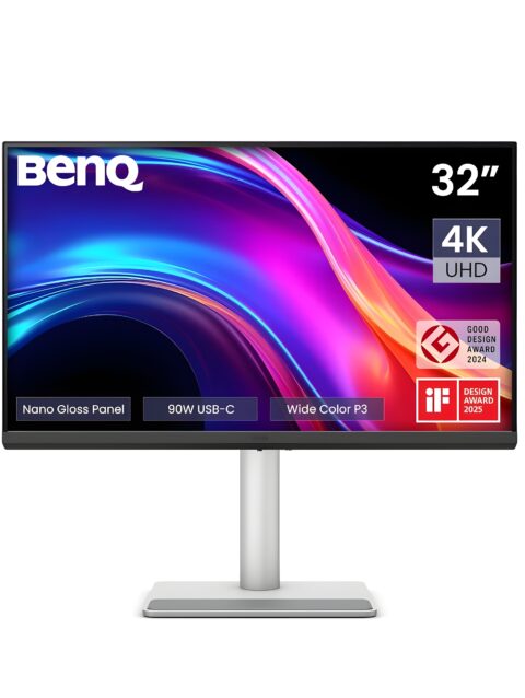 BenQ MA320UP 32” 4K 3840x2160 Nano Gloss Monitor for MacBook, Dual USB-C 90W/15W PD, Mac Color Match, 550 nits, Integrated Mac Controls, Ergonomic Design, 3W x2 Speakers, 97% P3 Colors (Silver)