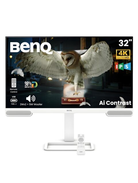 BenQ EW3290U 31.5” 4K UHD 3840x2160 Entertainment Monitor with 98% P3| Remote Control| AI Contrast| Built-in 2.1 Channel Speakers with Woofer| USB-C (65W PD)| 3xHDMI|USB Hub| Ergonomic| Eye-Care