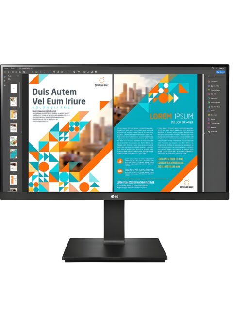 LG 24QP550, QHD (2K) 2560 x 1440, 24 Inch, IPS, HDR10, sRGB 99% (Typ.), Tilt, Height, Swivel and Bi-Directional Pivot Stand, Display Port, HDMI, 3 Side Borderless, Reader Mode, Flicker Safe, Black