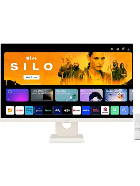 LG 27SR50F Smart Monitor (27", 68.6cm), FHD IPS Display (1920 x 1080) with webOS, Work & Play Smarter, ThinQ Home Dashboard, AirPlay 2 + Screen Share + Bluetooth, Stylish Design - White