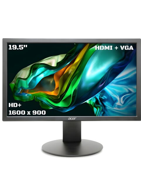 acer K202Q 19.5 Inch HD+ 1600 X 900 Pixels LCD Monitor with LED Backlight I 200 Nits Brightness I VGA, HDMI Port with Inbox HDMI Cable I Eye Care Features I Tilt Option I Wall Mount Option I Black