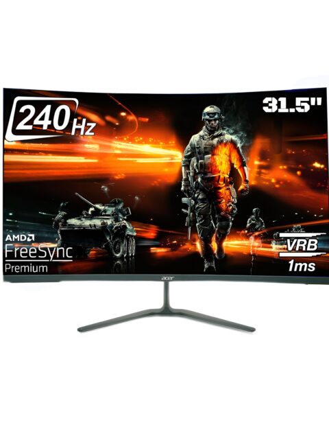 acer ED320Q X2 31.5 Inch Full HD 1500R Curved VA Panel Gaming Backlit LED LCD Monitor I 1MS VRB, 240Hz Refresh Rate I AMD FreeSync Premium I 2 x HDMI(2.0) 1 x DP(1.4), Audio Out I 2W x 2 Speakers