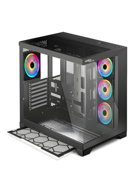 Frontech Arcadia (FT-4343) Gaming Computer Cabinet | Mid-Tower PC Case | Tempered Glass Front & Side Panel | 4 Pre-Installed 120mm ARGB Fans | Magnetic Dust Filter | USB 3.0
