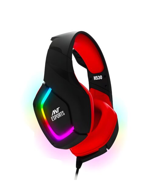 Ant Esports H530 Multi-Platform Pro RGB Gaming Headsetfor PC / PS4 / PS5 / Xbox One / Switch1 with mic, Black Red
