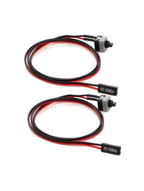2 Pack 2 Pin SW PC Case Power Cable on/Off Push Button ATX Computer Switch Wire 45cm-Multicolor