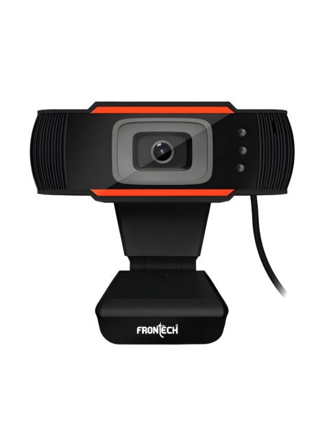 FRONTECH Webcam 2255 - HD 720p, Driverless DSP Chip, 4X Digital Zoom - Crystal Clear Video Calls CMOS Sensor|Built-in Mic| LED Lights, 30 FPS, Plug and Play USB Interface, Auto White Balance