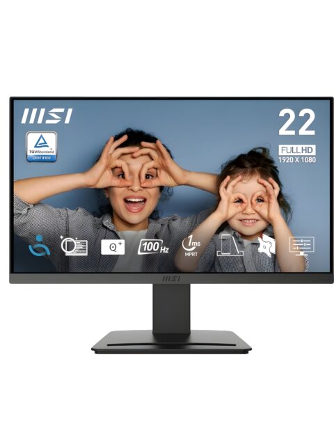 MSI PRO MP223 E2 21.45-Inch Full HD Office Monitor - 1920 x 1080 Resolution, 100Hz, Eye-Friendly Screen, Tilt-Adjustable - HDMI™ 1.4b, DisplayPort 1.2a