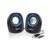 FRONTECH Premium 2.0 Channel USB Powered Speakers - 1.5W x 2 Output, AUX Input, Foam Edge, 1-Year Warranty (SPK-0003-Blue)