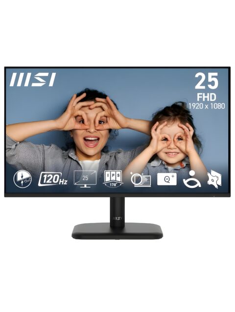 MSI PRO MP251L E2 24.5-Inch FHD Office Monitor - 1920 x 1080 IPS Panel, 4-Sided Frameless, 120 Hz Refresh Rate, Eye-Friendly Screen, Tilt-Adjustable - HDMI 1.4b, D-sub