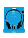 Logitech H110 Stereo Wired On Ear Headphones With Mic With Noise-Cancelling 3.5-Mm Dual Audio Jack For Pc/Mac/Laptop (Black)