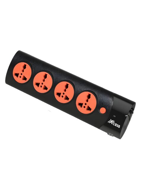 Xcess1.5 m XP4004P POWERX 4 Socket Extension Boards (Black, Orange)