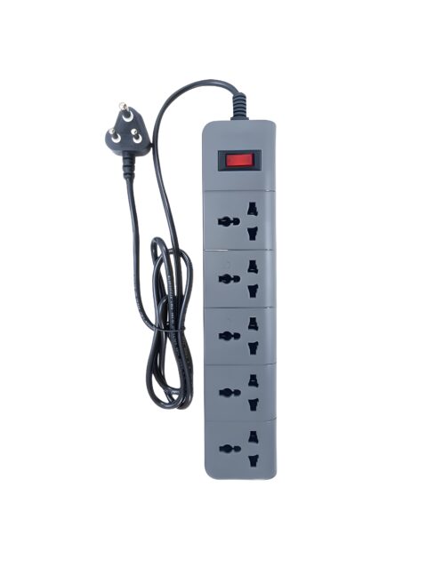 FYBER 5 Meter Extension Board with Power Indicator & Surge Protection | 1500W, 6Amp Thermal Protection | 5 Universal Sockets | Heavy-Duty 3-Pin Power Cord for Home & Office (Pack of 1)