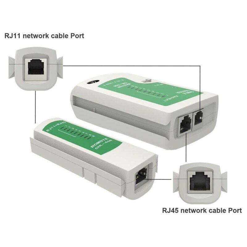 Lan Tester, RJ45 And RJ11 Network Cable Tester With 9V Battery, LED ...