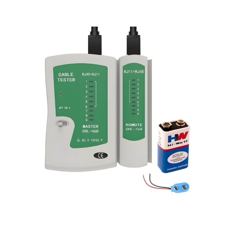 Lan Tester, RJ45 And RJ11 Network Cable Tester With 9V Battery, LED ...