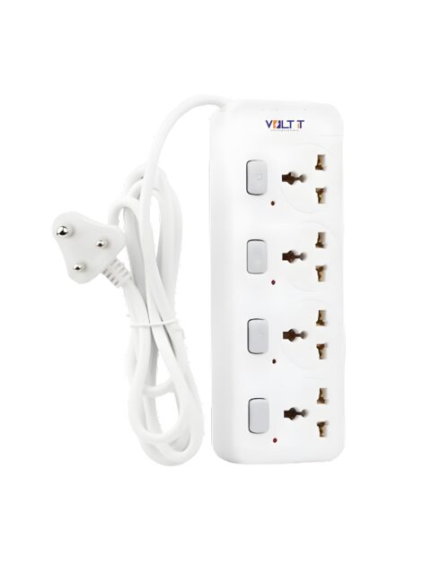 VOLT IT (SP - 404-1.8 mtr) Extension Board 10Amp Output 250 Volts with 1.8 Mtr Extension Cord & Surge Protector | Multi Switch, Safety Shutter, 4 International Sockets | Multi Plug