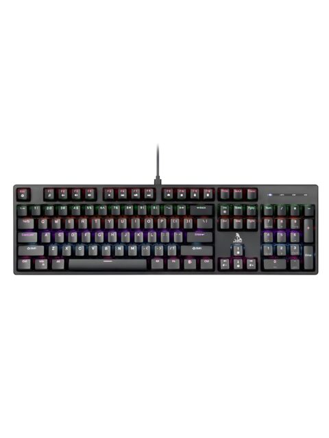 TAG Gamerz Illume 2.0 Mechanical Gaming Keyboard – 25 Anti-Ghosting Keys, Double Injection Keycaps, Rainbow RGB LED, 16 Lighting Modes, 50 Million Keystrokes, Windows Lock Key, for PC Desktop Gamers