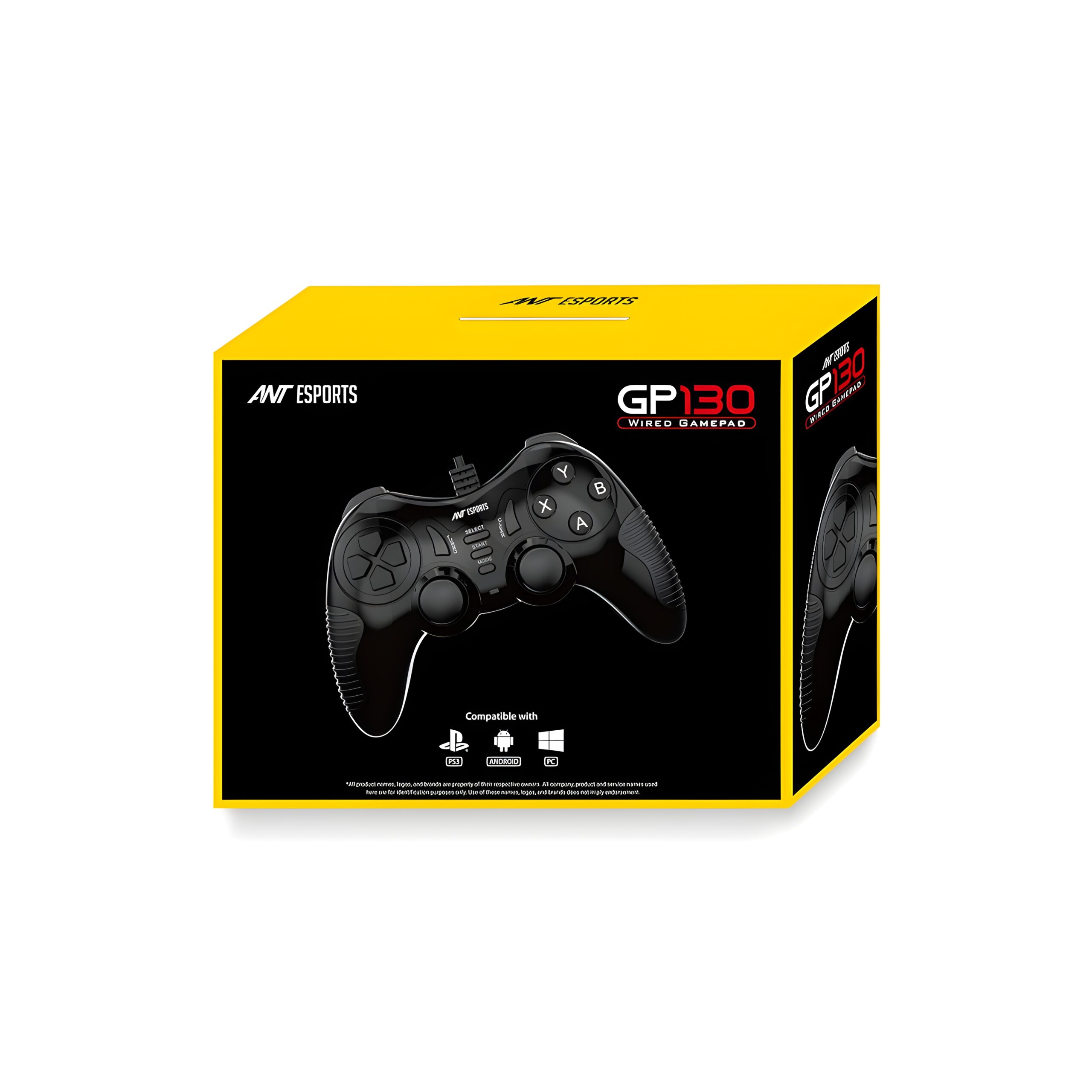 71tIlOFLexL._SL1500_ (1) (1) Ant Esports GP130 Wired Gamepad for PC, PS3, Android TV, Laptop – Dual Vibration USB Controller with Turbo Mode, 14 Buttons, Plug & Play, Ergonomic Design, Compatible with Windows & Steam_ Black