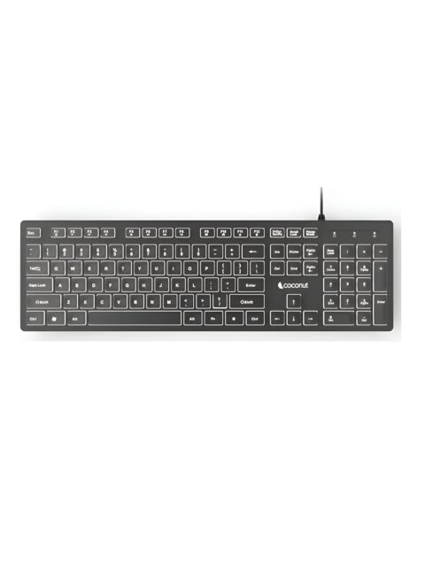 Coconut K26 Illume Wired Keyboard (Ergonomic, Backlit, USB Connection, 1 Year Warranty)
