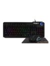 Gamdias ARES P2 3-in-1 Combo for Office, Home and Games RGB Membrane Keyboard Braided Cable with Multimedia Function and Volume Knob, Ergonomic Mouse with 3600 DPI Optical Sensor & Non-Slip Mousepad