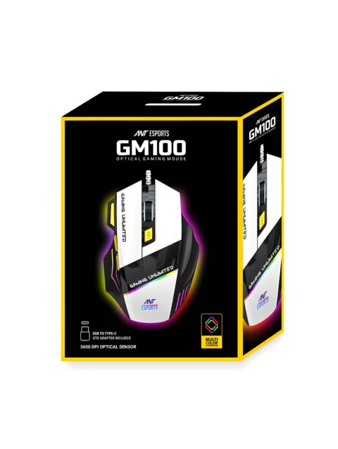 Ant Esports GM100 3600 DPI Wired RGB Gaming mouse Black&White