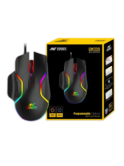 Ant Esports GM320 RGB Optical Wired Gaming Mouse Ambidextrous Design