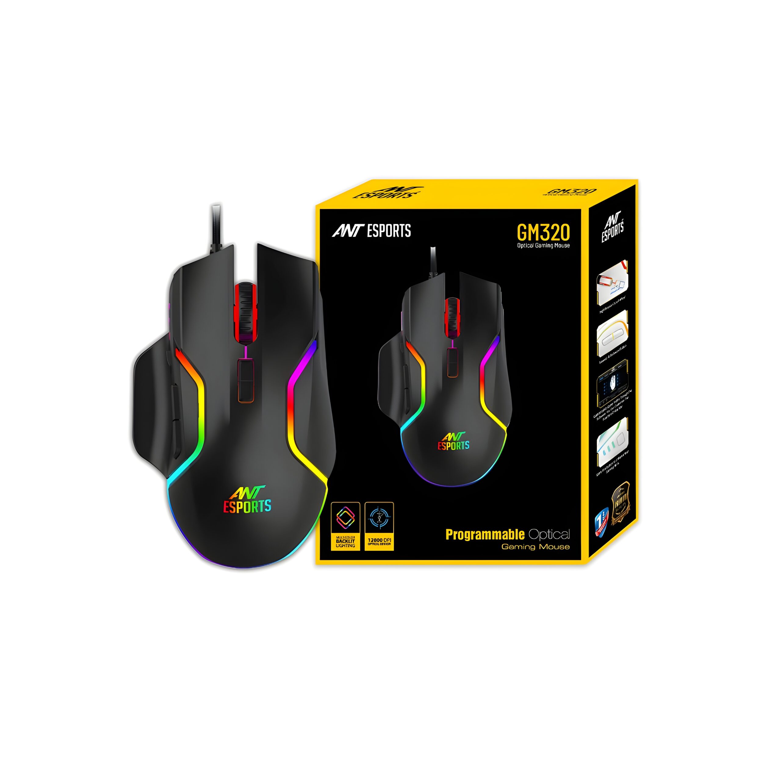 shopping (1) (1) (1) Ant Esports GM320 RGB Optical Wired Gaming Mouse Ambidextrous Design