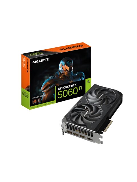 GIGABYTE GeForce RTX 5060 Ti WINDFORCE OC 16G Graphics Card, 16GB 128-bit GDDR7, PCIe 5.0, WINDFORCE Cooling System, GV-N506TWF2OC-16GD Video Card
