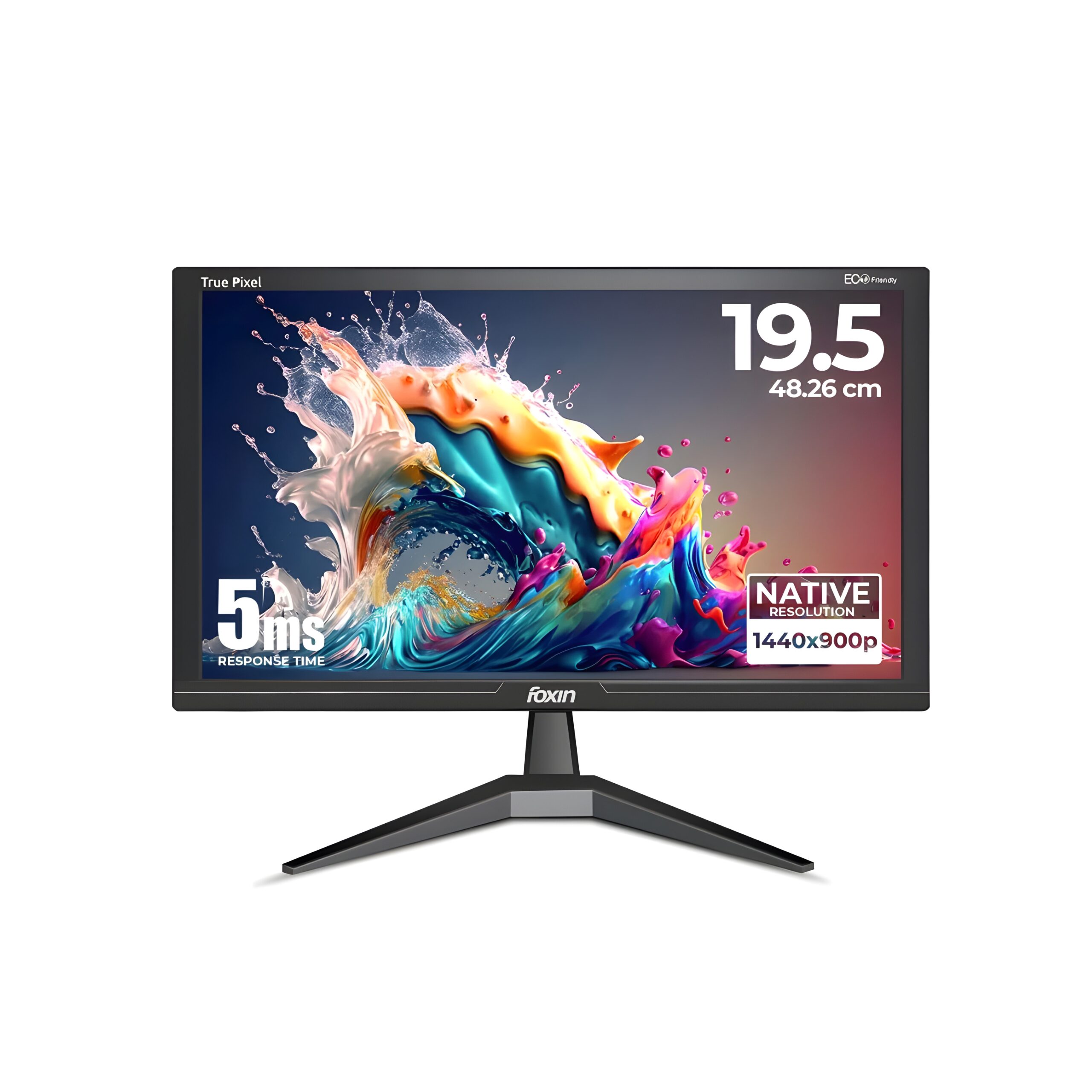 68ceec90998f5 (1) (1) Foxin LED Monitor Crystal 19.5 Inch (48.26 cm), HD 1440x900, 60Hz, 5ms Response Time, 16.7M Colors, HDMI & VGA Ports, Wall Mountable Computer Monitor for PC, CCTV & Laptop Screen Extender
