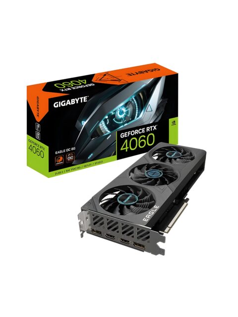 GIGABYTE Geforce RTX 4060 Eagle Oc 8G Graphics Card, 3X Windforce Fans, 8Gb 128-Bit Gddr6, Gv-N4060Eagle Oc-8Gd Video Card, pci_e_x16
